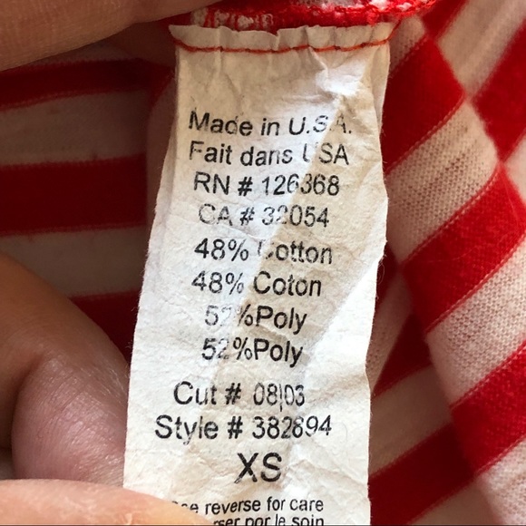 Left of Center Red & White Striped Detail Top XS - Picture 4 of 8